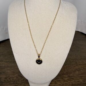 & Other Stories Gold Necklace with Black Pendant